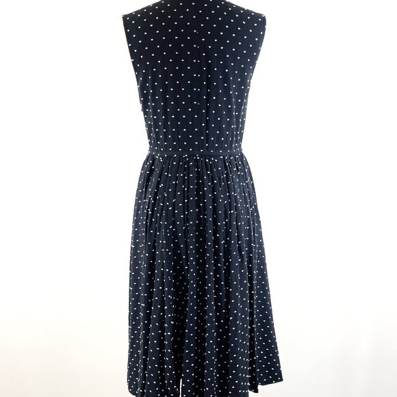 J. Peterman Black and White Swiss Dot Dress with Pockets - 100% Cotton - Size 2 - Picture 5 of 10